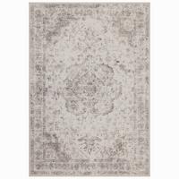 TEPPICH Kurzflor, waschbar, mit floralen Ornamenten, VERNANTE in Beige-Grau, 140 x 200 cm - Beige, Textil (140/200cm) - KADIMA DESIGN
