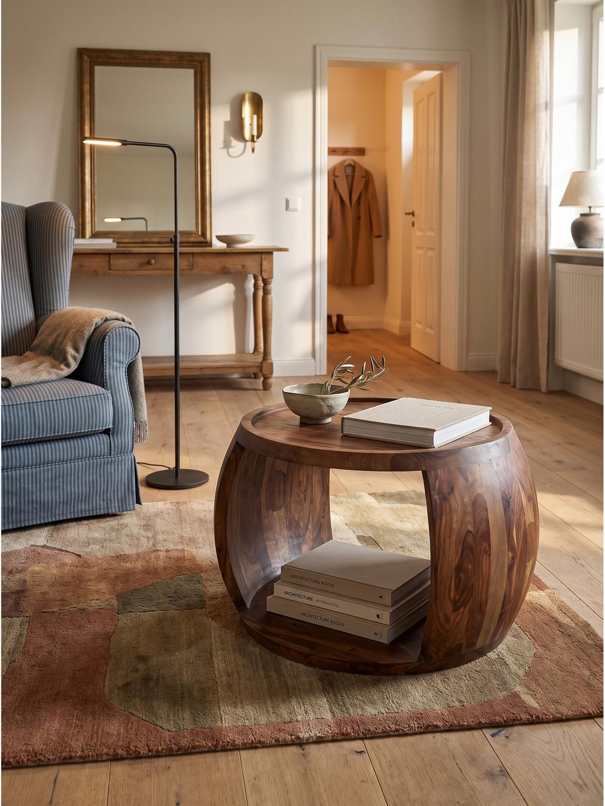 COUCHTISCH ANTEQUERA, Dunkles Massivholz, 60 x 50 x 40 cm - Dunkelbraun/Braun, Holz (50/60/40cm) - KADIMA DESIGN