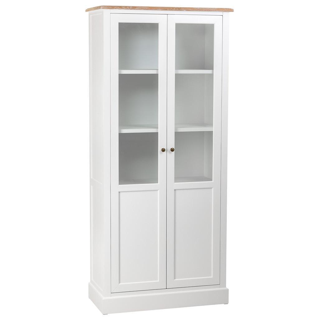 VITRINE aus Holz, weiß, 81x40x180cm - Weiß, Holzwerkstoff (81/180/40cm) - Wanderlust