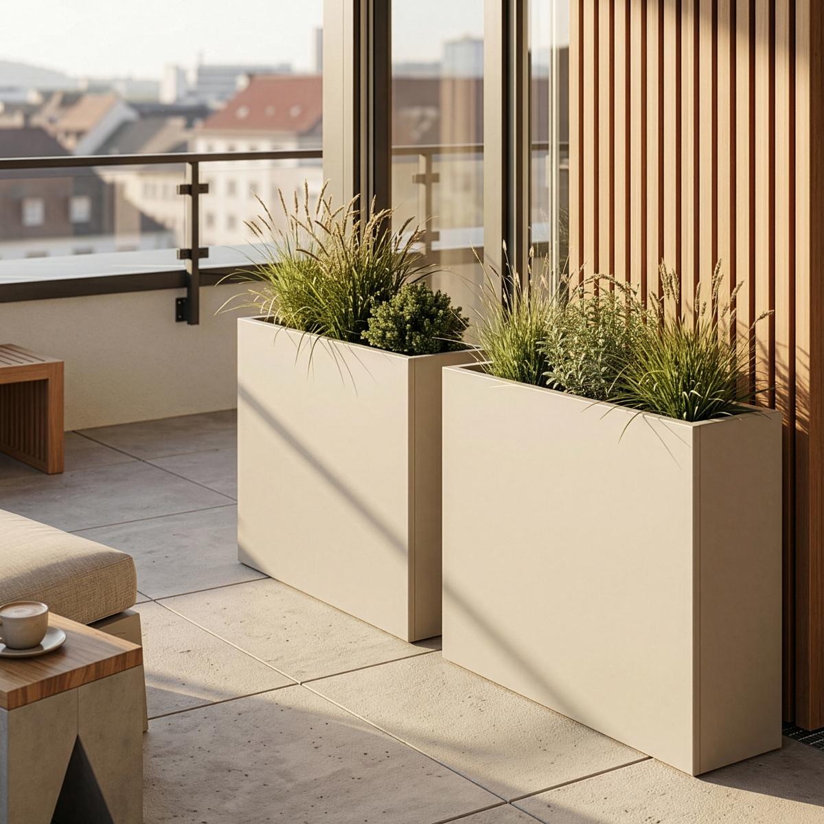 PFLANZKÜBEL Vaargel - Beige, Metall (90/82/30cm) - casa.pro