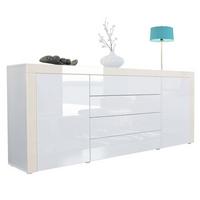 SIDEBOARD La Paz Weiß Hochglanz / Creme Hochglanz - Weiß Hochglanz/Creme, Holzwerkstoff (167/72/35cm) - Vladon