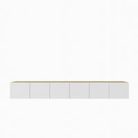 LOWBOARD MIVO 300/41/40 cm, Hängender TV-Schrank Eiche Artisan - Weiß/Eiche Artisan, Holzwerkstoff (300/41/40cm) - MASSENO