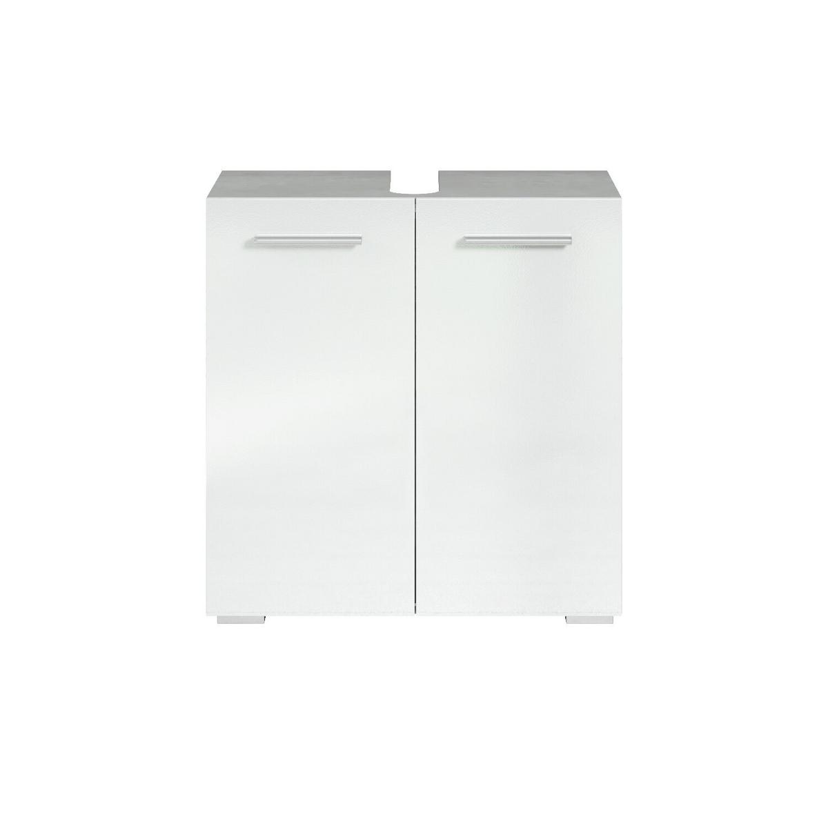 WASCHBECKENUNTERSCHRANK Jupiter 2 Türen Grau mit Weiß - 60 x 30 x 60 cm - Weiß/Grau, Holz (60/60/30cm) - Badplaats