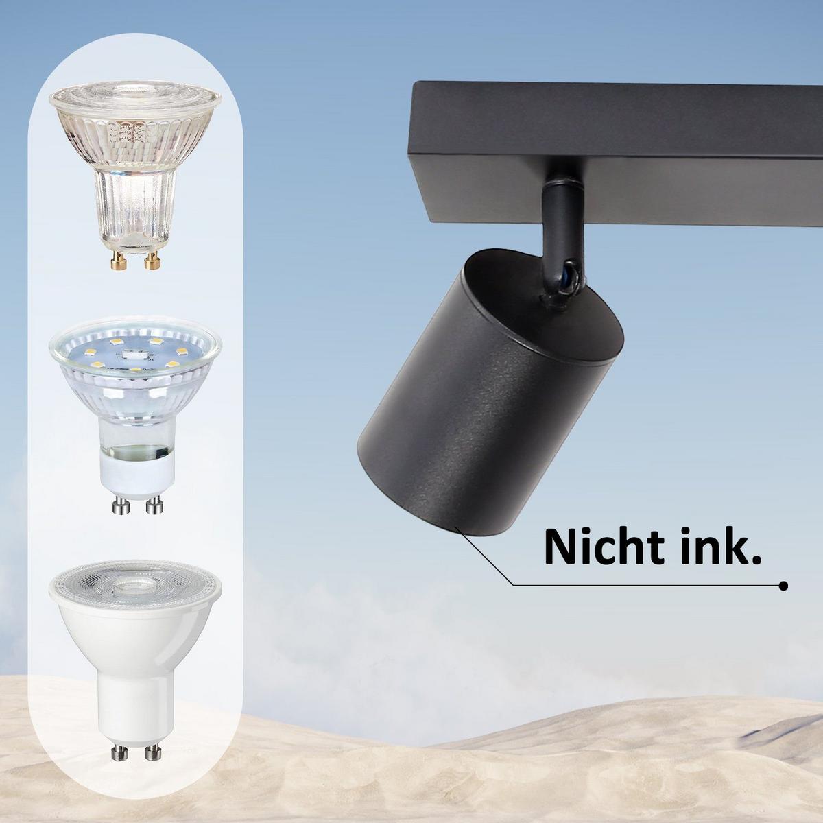 DECKENSTRAHLER Iruka 79/9.5/6.5cm - Schwarz, Metall (79/9.5/6.5cm) - ZMH