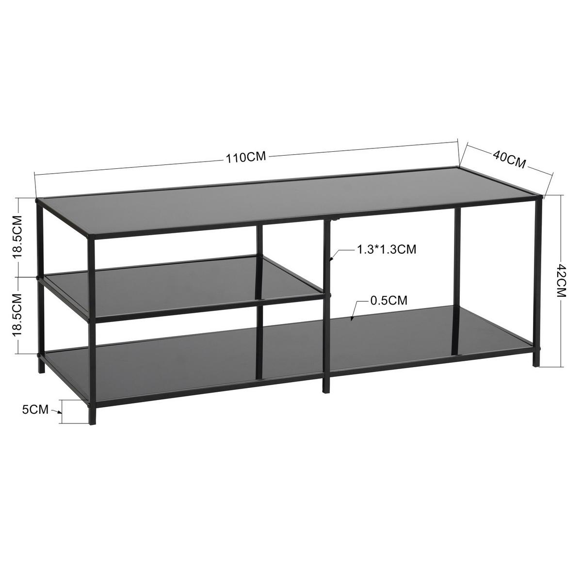 COUCHTISCH rechteckig Glas - Sonoma Eiche, Glas/Metall (110/40/42cm) - Urban Meuble