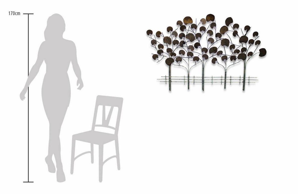 WANDDEKO Braun 113/76 cm - Braun, Metall (3.2/76/5cm) - KUNSTLOFT