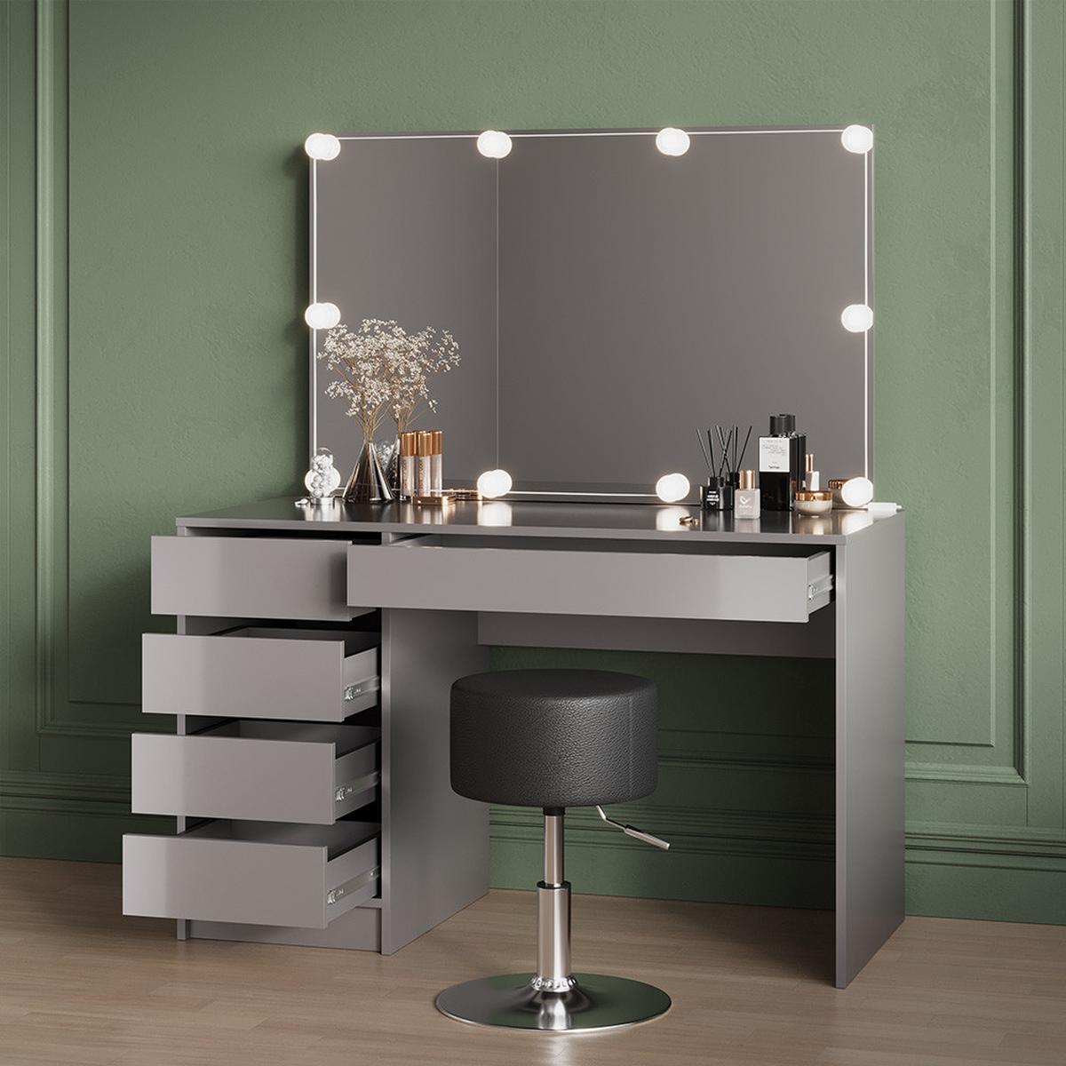 SCHMINKTISCH Imola Grau 120 cm - Grau, Holzwerkstoff (120/75/55cm) - Livinity®
