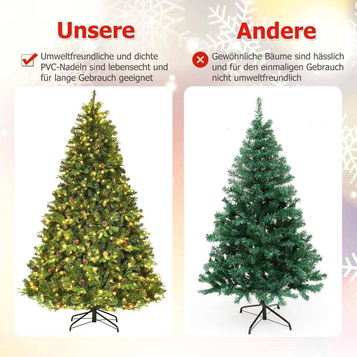 WEIHNACHTSBAUM Grün - Grün, Kunststoff (225cm) - COSTWAY