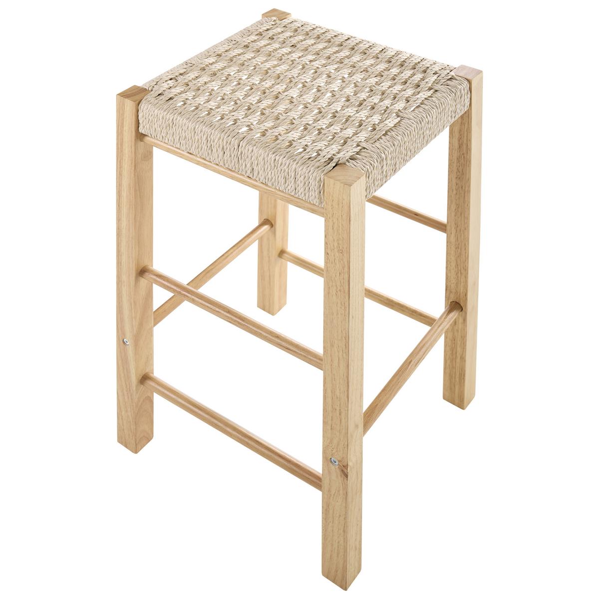 BARHOCKERN 2er-Set Braun Embrun - Hellbraun/Beige, Holz (35/66/35cm) - Beliani