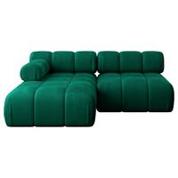 ECKSOFA modulares Sofa Razon-L1 - 190x160x70 cm Dunkelgrün Velours - Dunkelgrün, Holzwerkstoff/Textil (190/160cm) - ALTDECOR