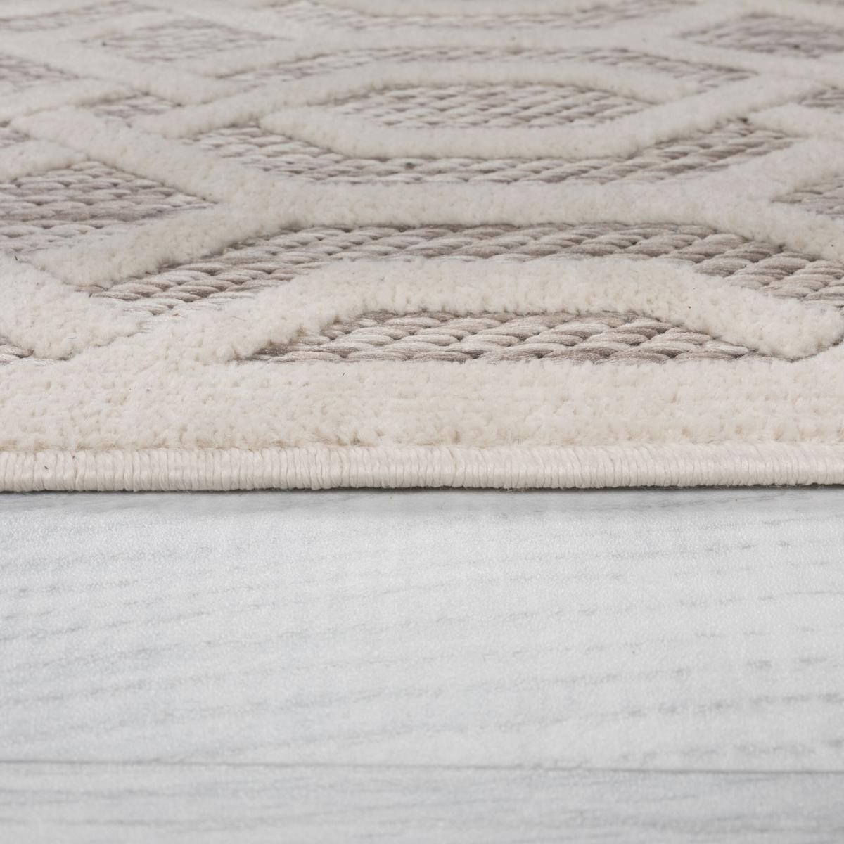 OUTDOORTEPPICH Waschbar STOUR, geometrisch, Grau-Beige, 120 x 170 cm - Beige, Textil (120/170cm) - KADIMA DESIGN