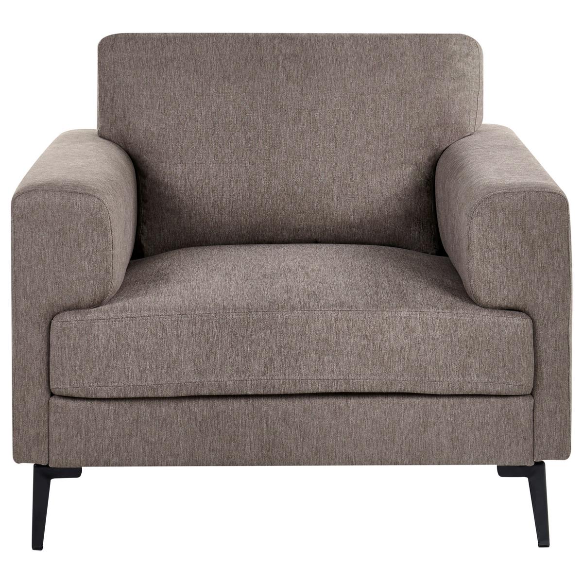 SESSEL Stoff Braun Lousto - Schwarz/Braun, Textil/Metall (102/85/65cm) - Beliani