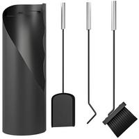 KAMINBESTECK 4-teilig Metall Schwarz - Schwarz, Metall (20/65/20cm) - Outsunny