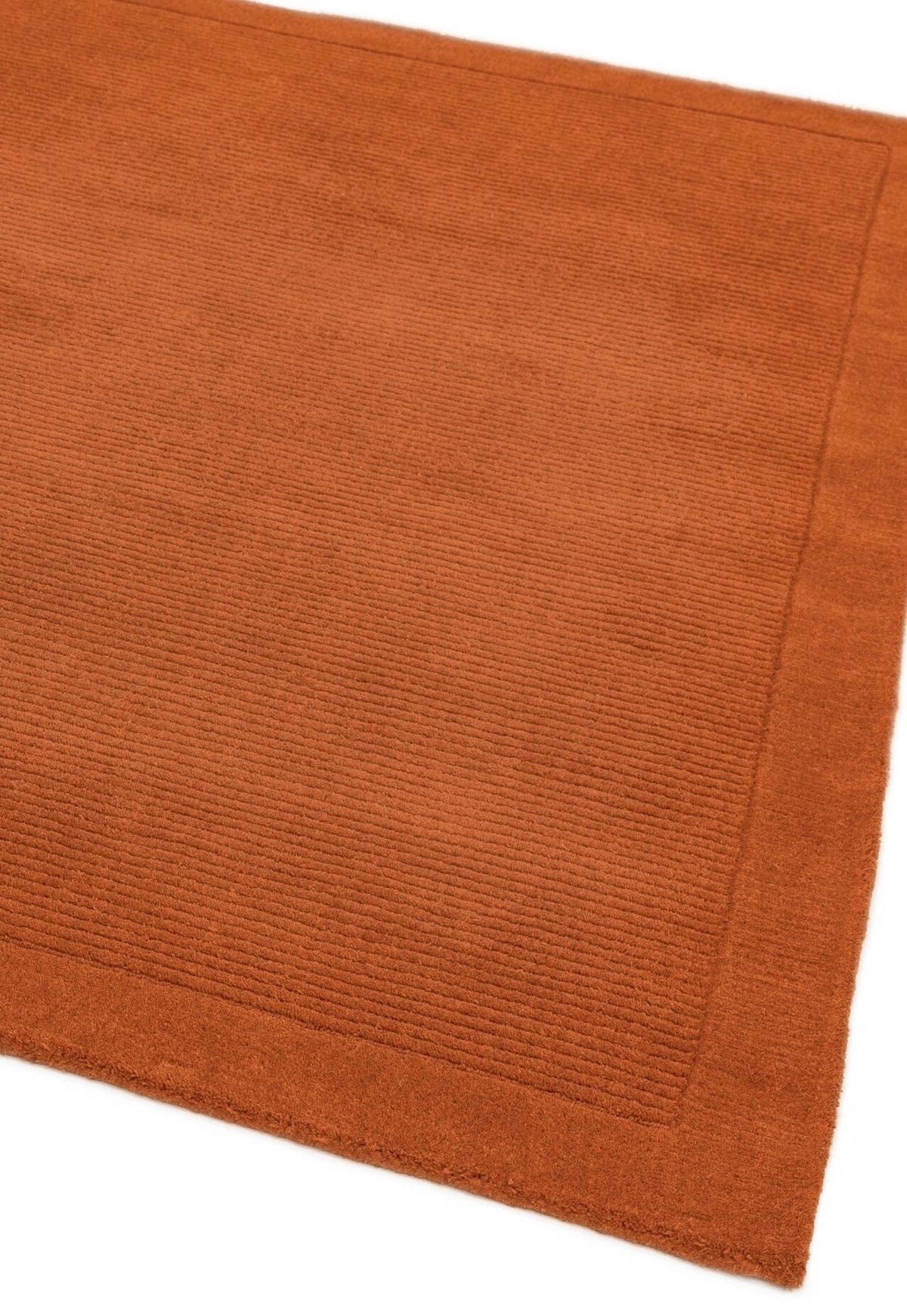 WOLLTEPPICH handgewebt STOW, mit Bordüre, Terrakotta, 120 x 170 cm - Orange, Textil (170/120cm) - KADIMA DESIGN