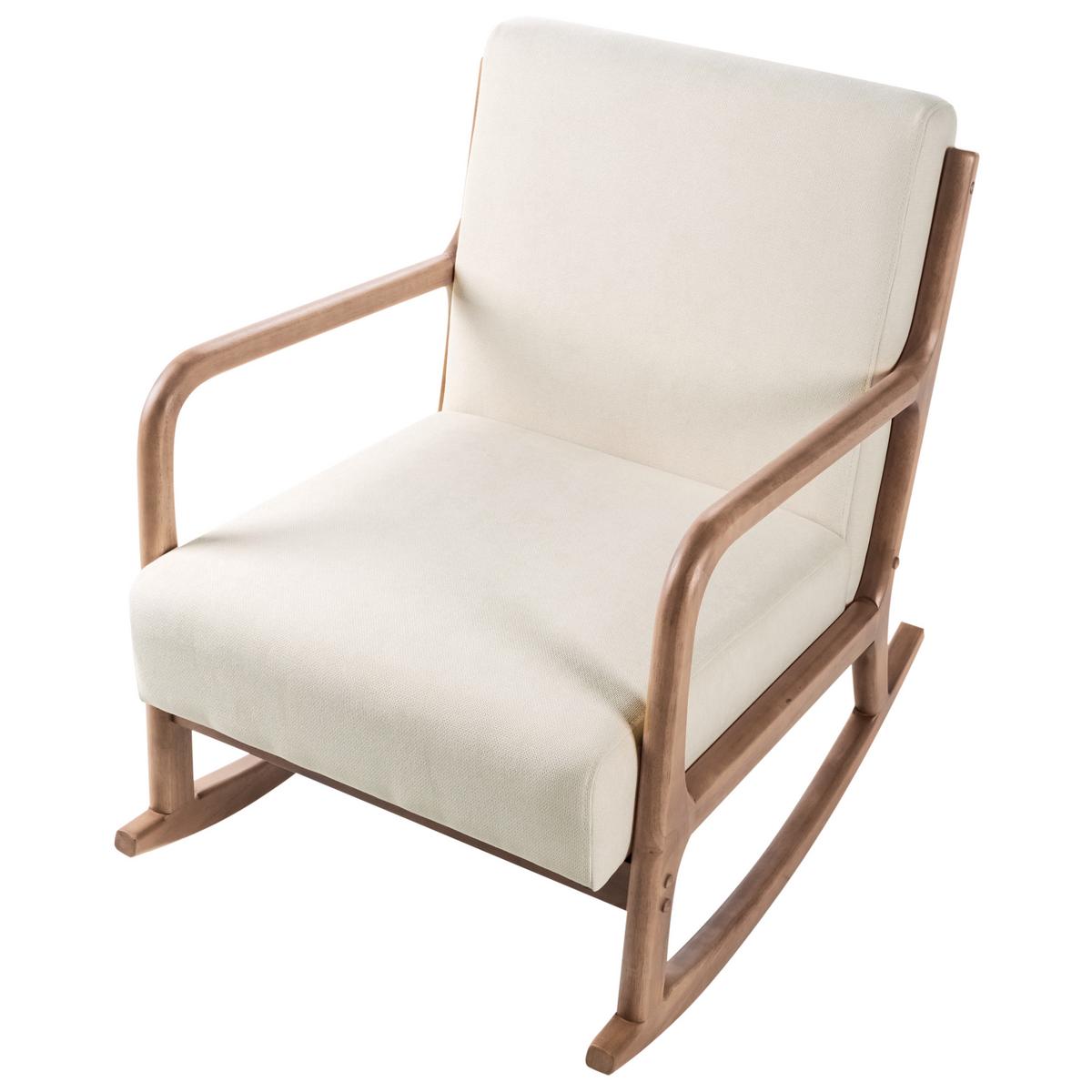 SCHAUKELSESSEL Stoff Hellbeige Skovde - Beige, Textil (66/82/79cm) - Beliani