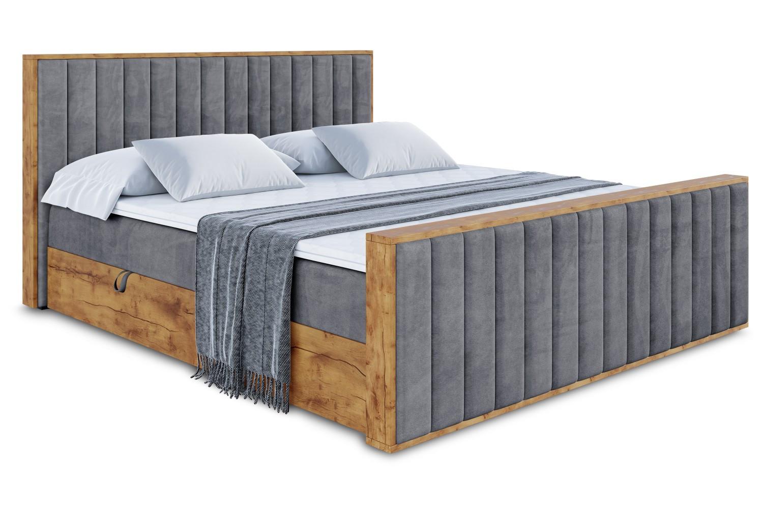 BOXBETT mit Matratze H3 und Lattenrost - LOLLI4-Z - 120x200 - Dunkelgrau Casablanca - Dunkelgrau, Holzwerkstoff (120/200cm) - ALTDECOR