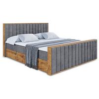 BOXBETT mit Matratze H3 und Lattenrost - LOLLI4-Z - 120x200 - Dunkelgrau Casablanca - Dunkelgrau, Holzwerkstoff (120/200cm) - ALTDECOR