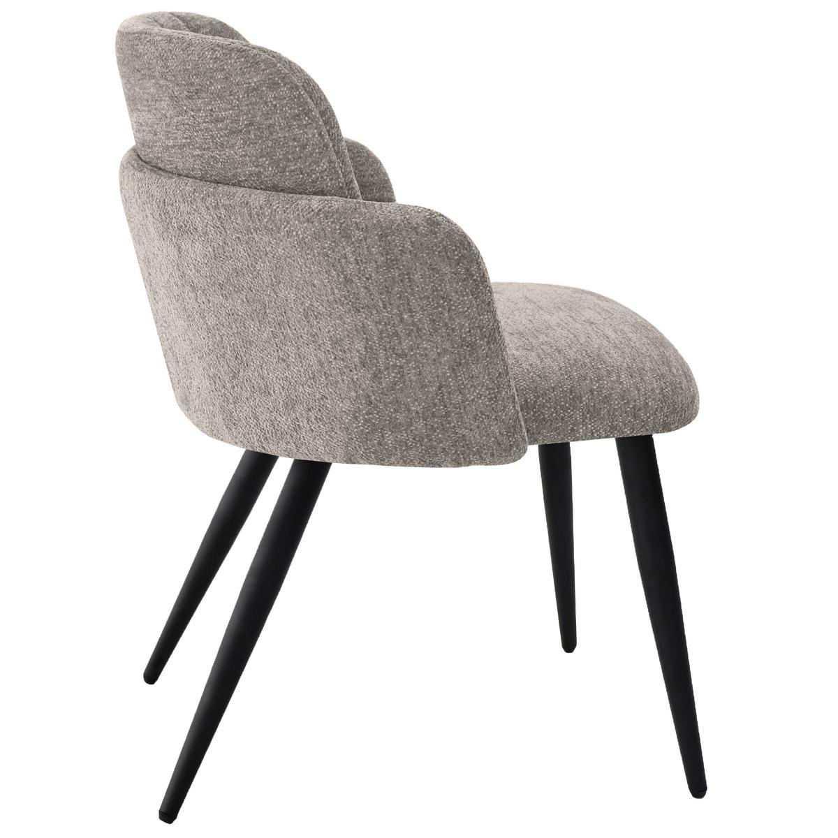 ARMLEHNENSTUHL Velto im Bouclestoff mit Metallbeinen, Cappuccino - Schwarz/Cappuccino, Metall (55/77/51cm) - Beautysofa