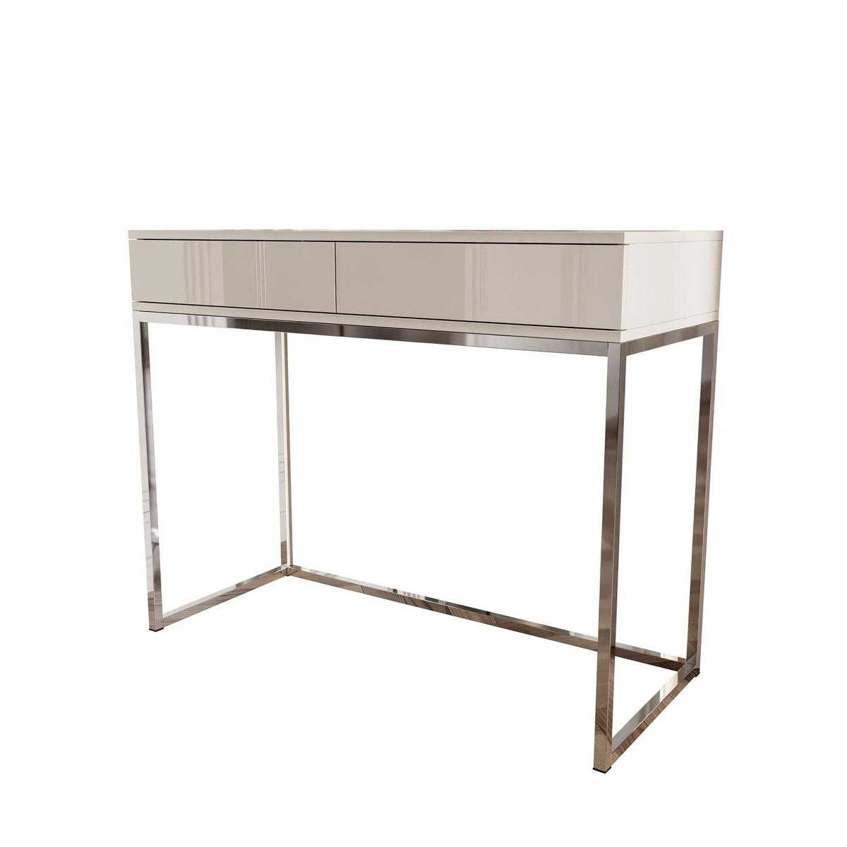 KONSOLE Glamour auf Chromgestell PUSH OPEN - Kaschmir, Holzwerkstoff (100/81/42cm) - Lookway