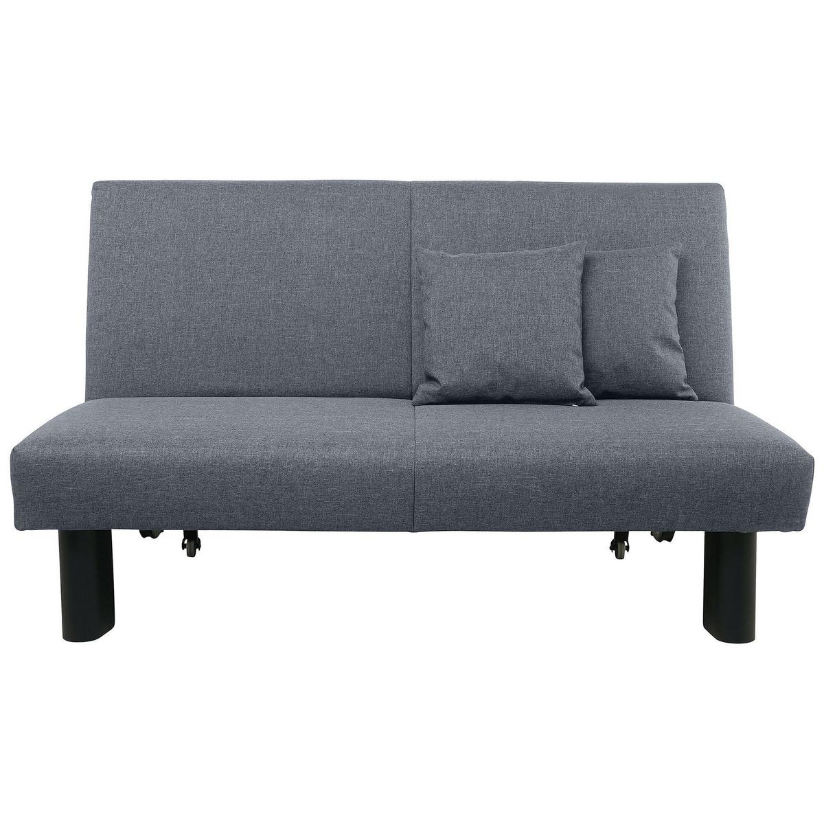 FALTSOFA Kalomira Bezug Flachgewebe Metall schwarz / denim - Blaugrau, Kunststoff (145/84/100cm) - 58aufmkessel
