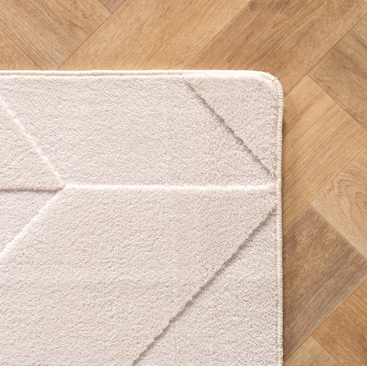 TEPPICH Kurzflor Waschbar LAVAREDO in Creme, geometrisch, 80 x 250 cm - Beige, Textil (250/80cm) - KADIMA DESIGN