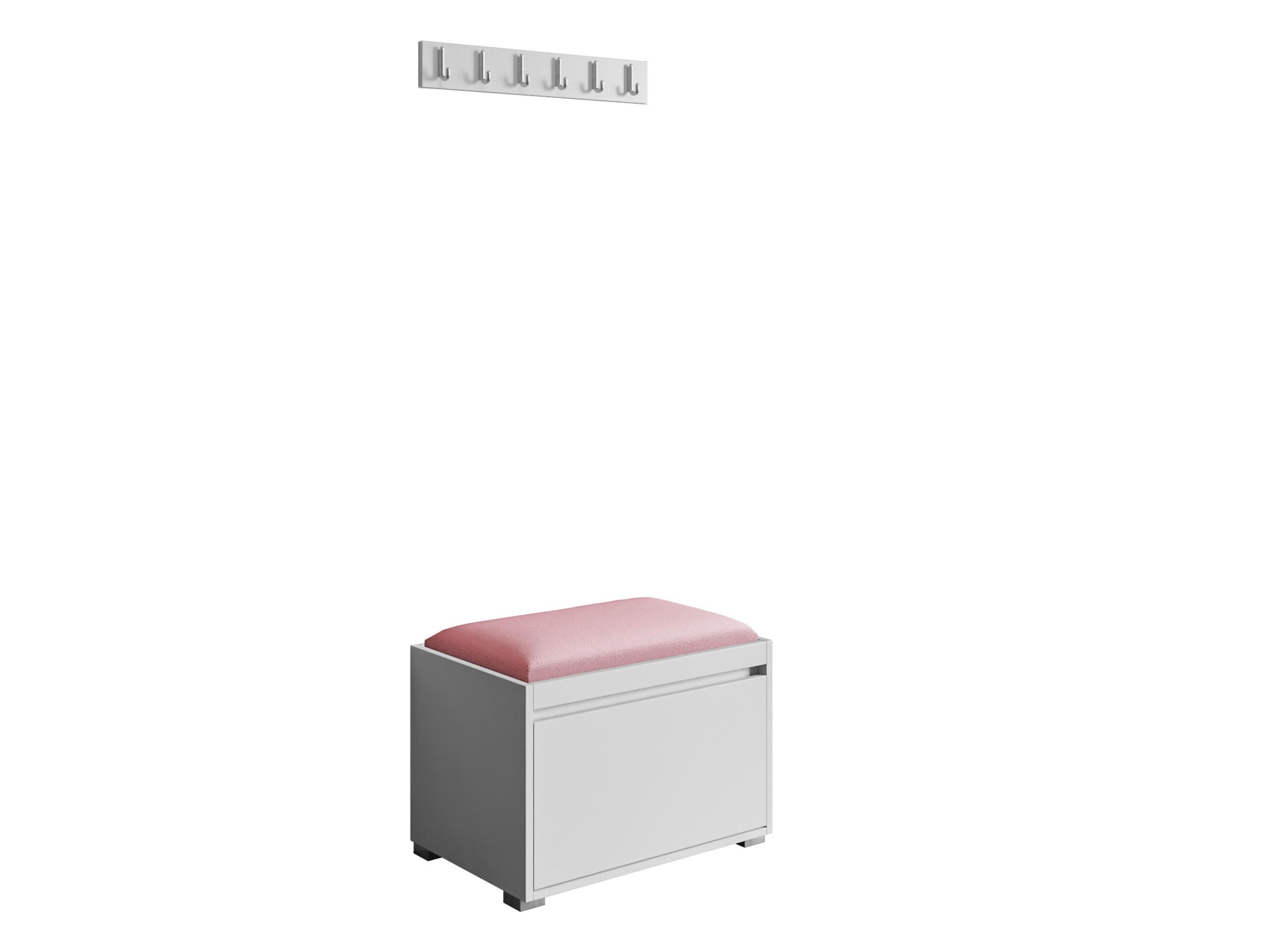 GARDEROBEN-SET Grawis 60 III - Silberfarben/Rosa, Holzwerkstoff/Kunststoff (64.5/45/34cm) - MIRJAN24