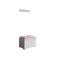 GARDEROBEN-SET Grawis 60 III - Silberfarben/Rosa, Holzwerkstoff/Kunststoff (64.5/45/34cm) - MIRJAN24