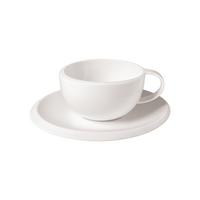 KAFFEETASSE MIT UNTERTASSE NewMoon weiß 190 ml - Weiß, Keramik (17/7.8/17cm) - Villeroy & Boch