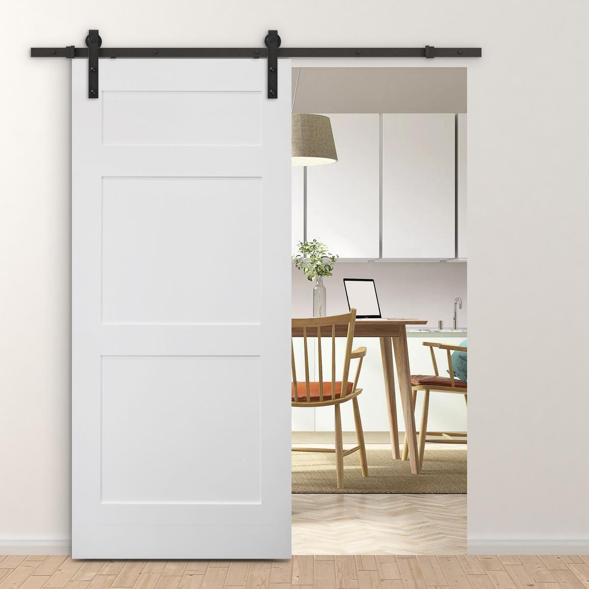 SCHIEBETÜRSYSTEM - Schwarz, Metall (4/0.6/200cm) - HOMCOM