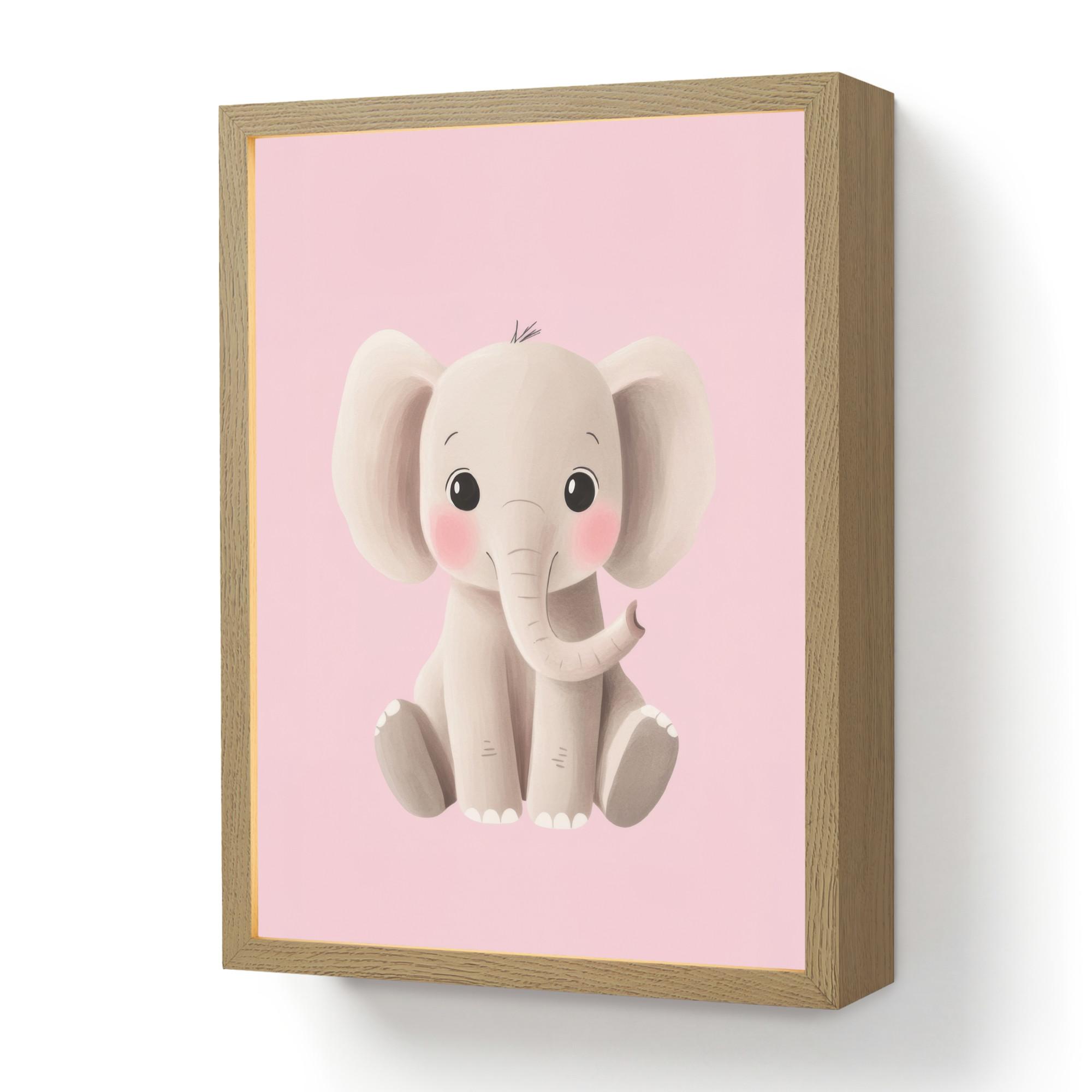 NACHTTISCHLAMPE MIT AKKU Elefant - Baby - Rosa - Cartoon 30x40 cm - Rosa, Holzwerkstoff (8/30/40cm) - OnlyWow