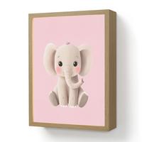 NACHTTISCHLAMPE MIT AKKU Elefant - Baby - Rosa - Cartoon 30x40 cm - Rosa, Holzwerkstoff (8/30/40cm) - OnlyWow