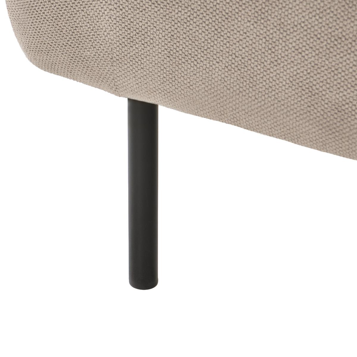 CHAISELONGUE-LINKSSEITIGE Stoff Taupe Mirmande - Taupe/Beige, Textil (153/65/70cm) - Beliani