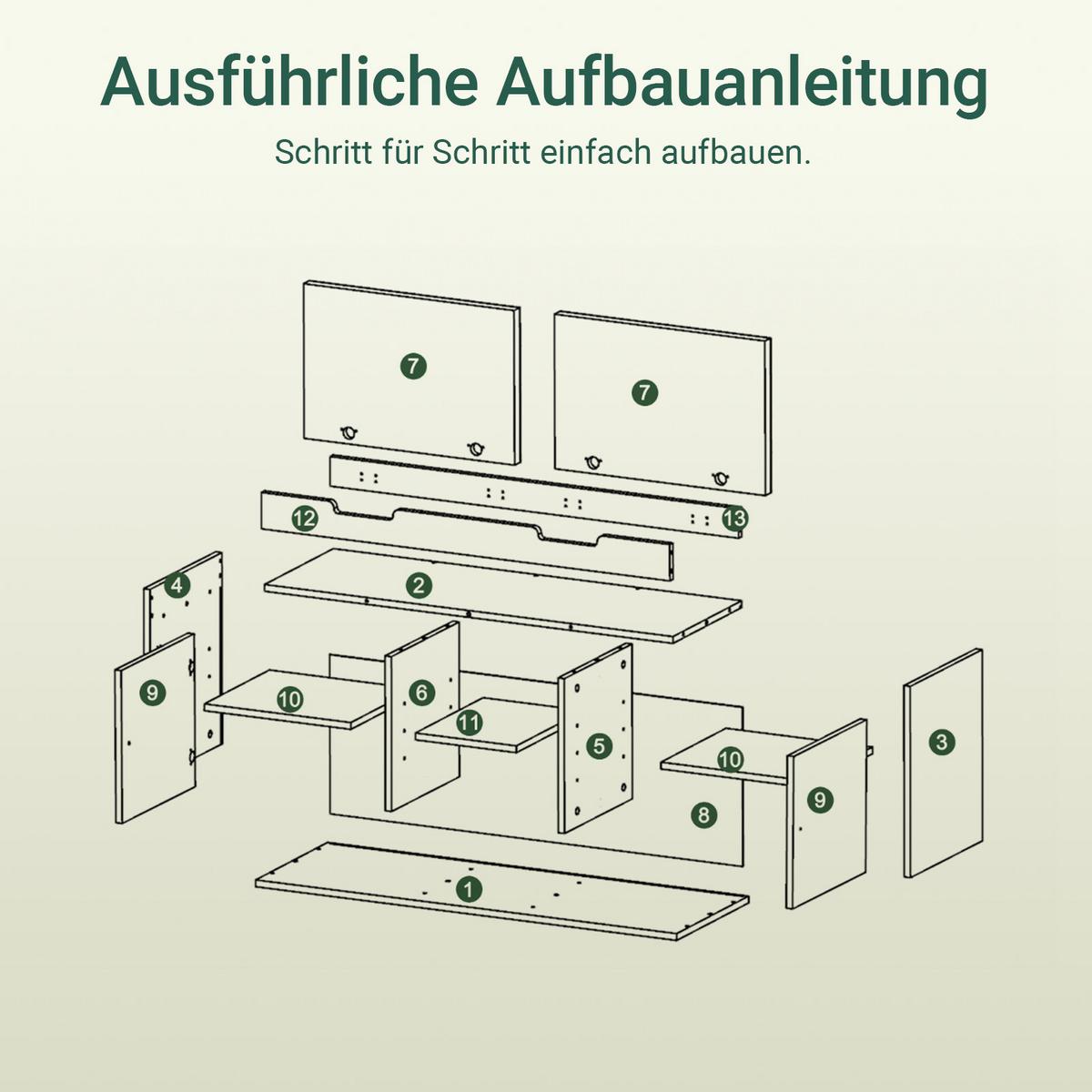SCHUHBANK Weiß, , 100 cm breit, 2 Türen mit verstellbaren Einlegeböden, offenes Mittelfach, Sitzpolster in Grau - Weiß, Holzwerkstoff (100/48/34cm) - SoBuy