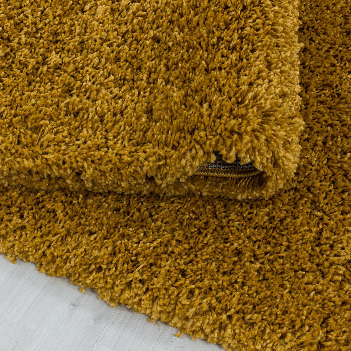 TEPPICH Hochflor SPREE in Gold, einfarbig, 80 x 150 cm - Goldfarben, Textil (150/80cm) - KADIMA DESIGN