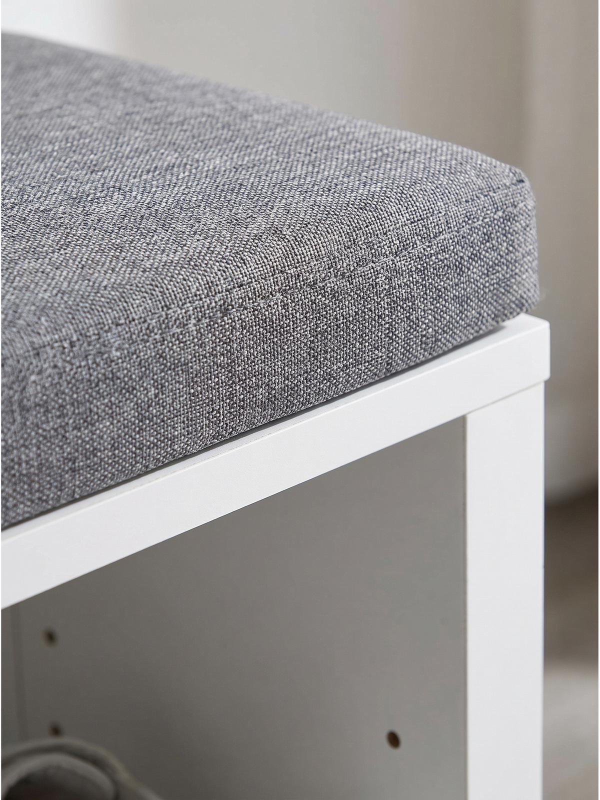 GARDEROBENBANK CARTAGENA, Stoff, Weiß, 100 x 30 x 45 cm - Weiß/Grau, Holzwerkstoff/Textil (100/45/30cm) - KADIMA DESIGN
