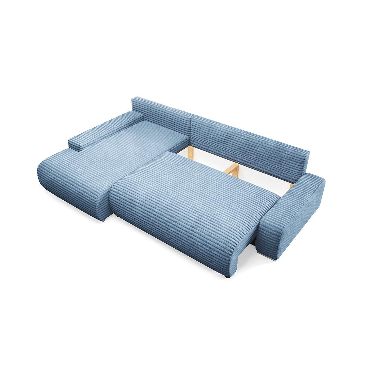 ECKSOFA Ivana 3 Sitzplätze Hellblau - Blau, Holz (265/172cm) - Petits-meubles