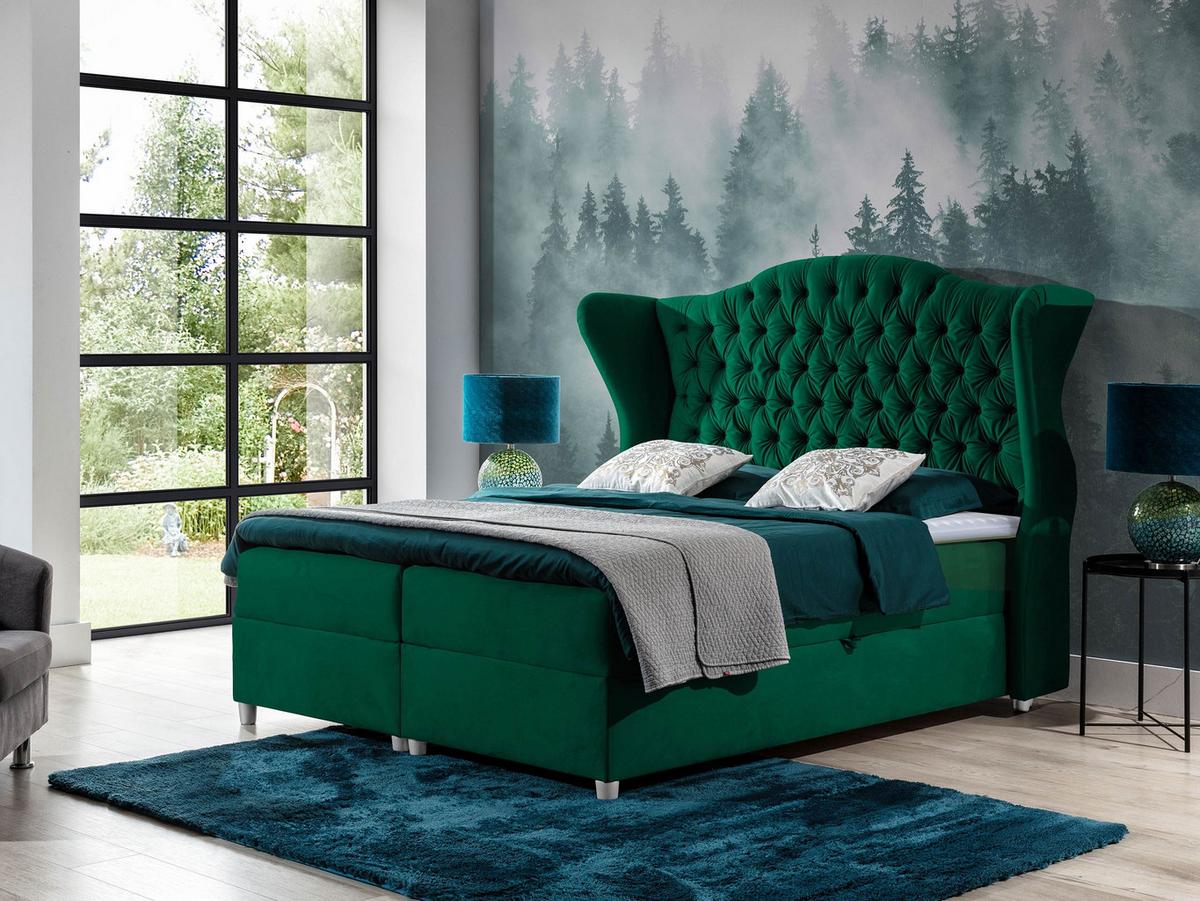 BOXBETT Livia - H3 - Grün, Holz (160/200cm) - MIRJAN24