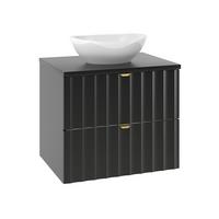 WASCHTISCH 60.6cm Lexa Schwarz - Schwarz, Holzwerkstoff (60.6/52.2/46.5cm) - Petits-meubles