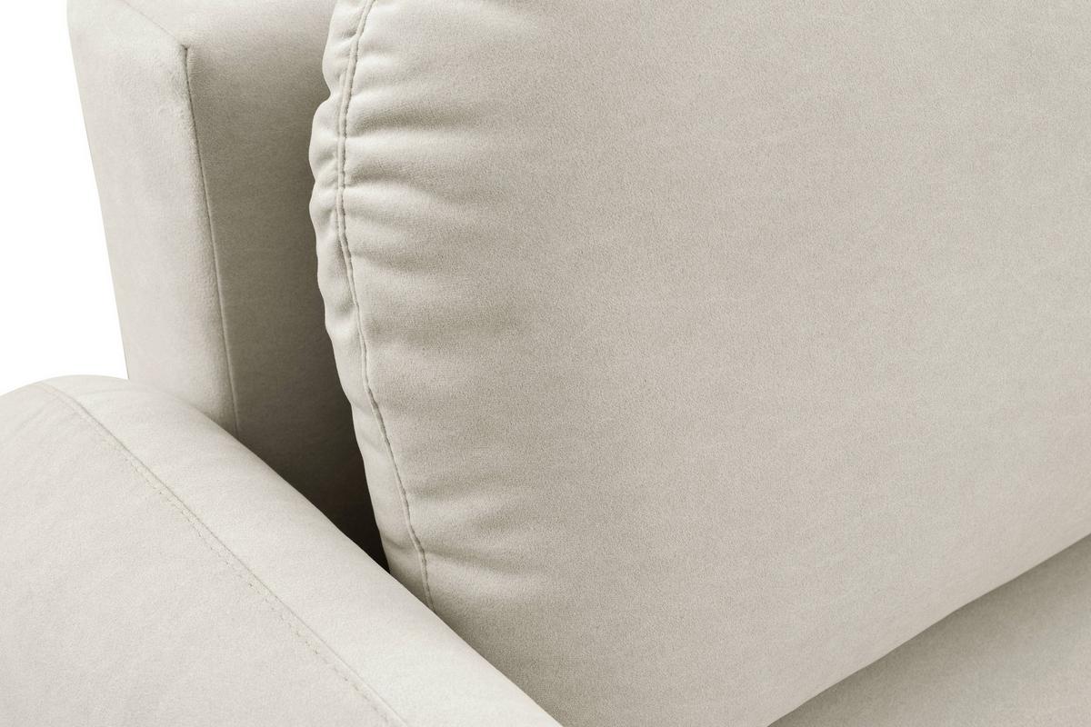 BETTSOFA AGIO Beige Plüsch-Stoff mit Schlaffunktion - Beige, Holz (232/95/109cm) - MASSENO