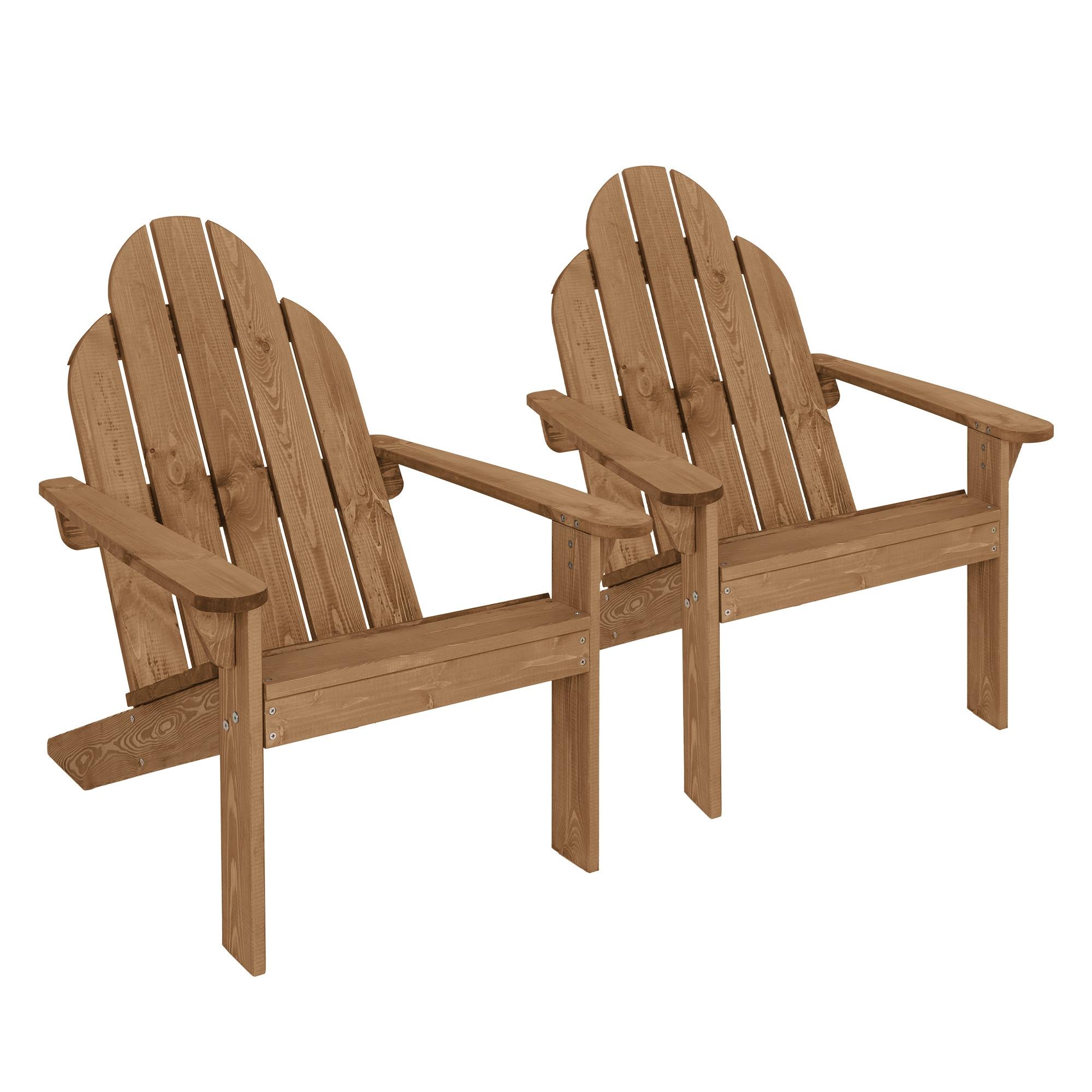 ADIRONDACK-GARTENSTUHL 2er Set aus Tannenholz Braun - Braun, Holz (89/92.5/70cm) - ML-DESIGN