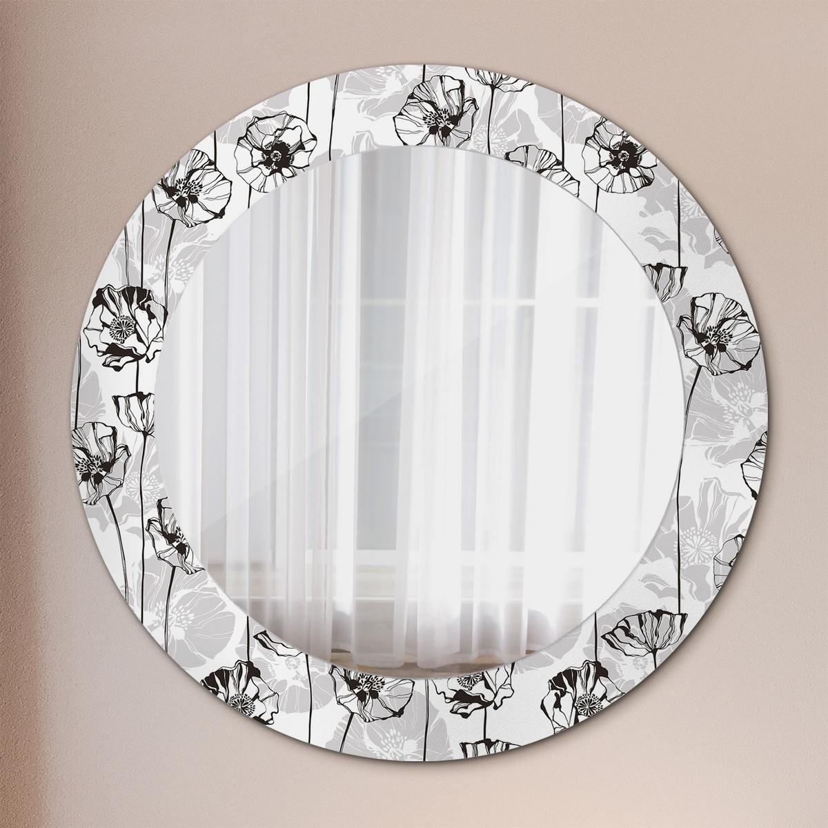 SPIEGEL Rund Ø 60 cm mit Aufdruck - Weiß, Glas (60/60/0.4cm) - Wallfluent