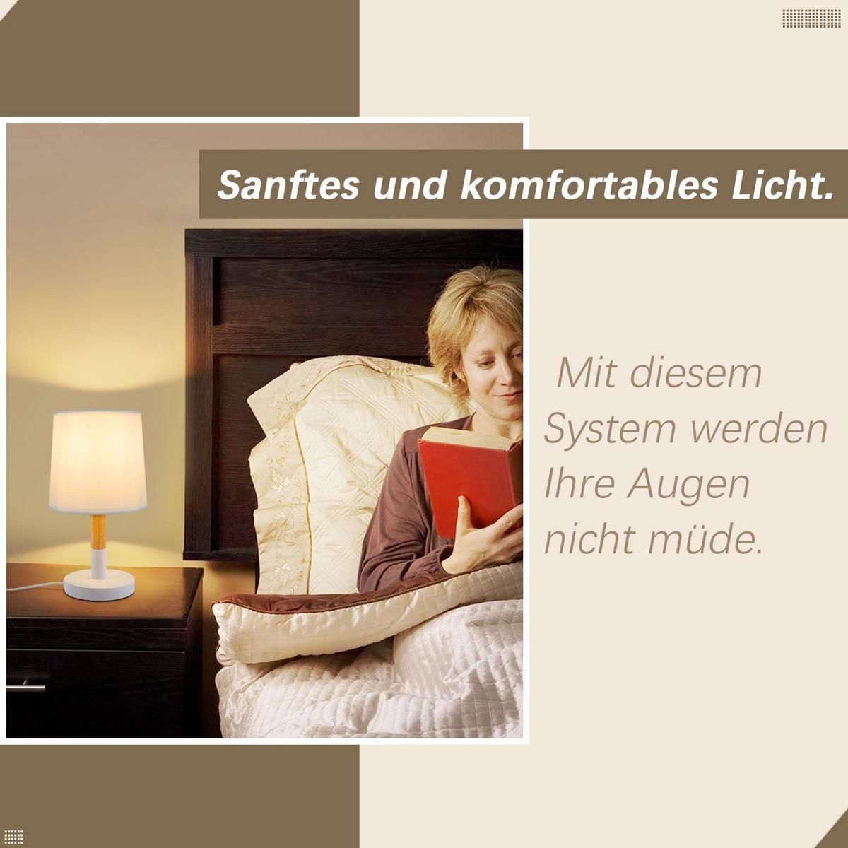 TISCHLEUCHTE Neuss(2er-set) 12/16.9/31.5 cm - Weiß, Textil (16.9/12/31.5cm) - Nettlife