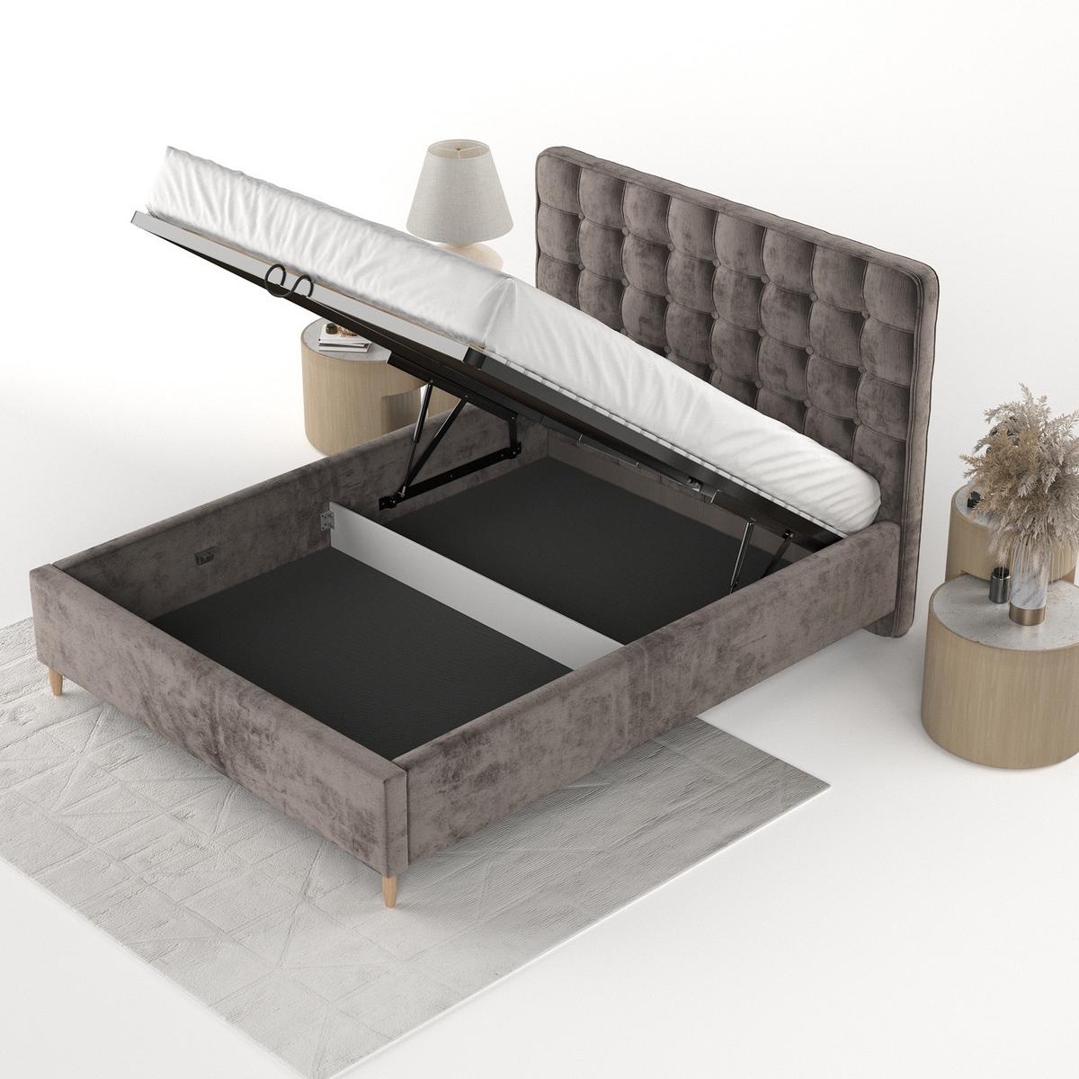 POLSTERBETT Paloma 160/200 cm Braun im Lotta Stoff - Naturfarben/Braun, Holz/Holzwerkstoff (160/200cm) - AltaBeds