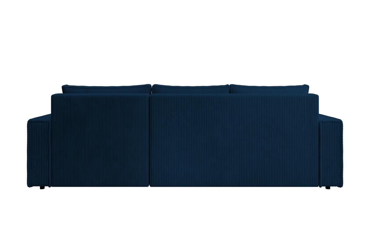 ECKSOFA CUDDY L, Eckcouch in L-Form mit Schlaffunktion und Bettkasten, Farbe: Blau, Cordstoff, Ottomane Rechts - Blau, Textil (240/140cm) - Storez24