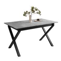 ESSTISCH ARTON II ausziehbarer Tisch 140-195 cm für 6-8 Personen - Schwarz/Grau, Holzwerkstoff/Metall (140/80/77cm) - Lookway