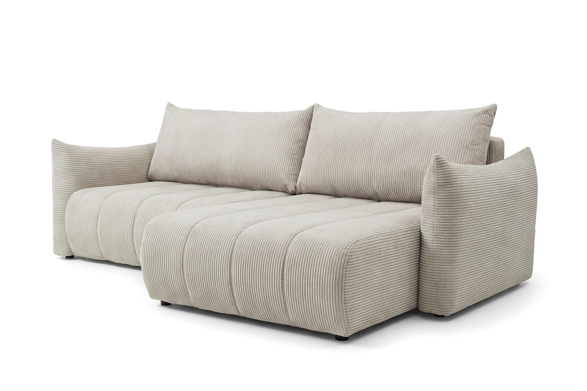 ECKSOFA Ontario Mit Schlaffunktion - Weiß, Holzwerkstoff/Textil (260/154cm) - Fun Möbel