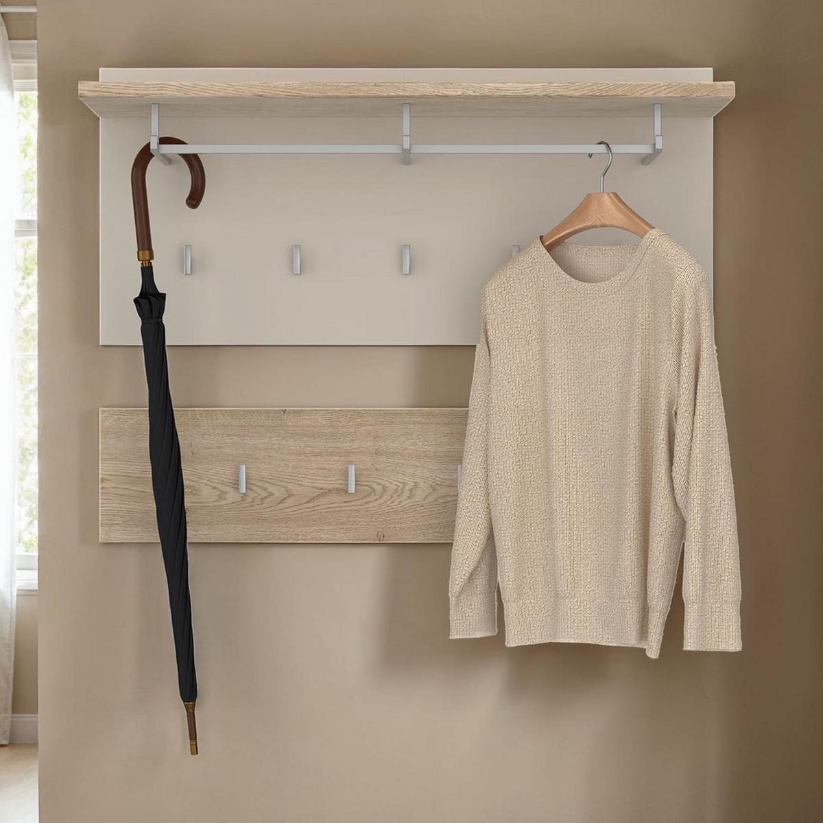 WANDGARDEROBE BILBAO Cremona Eiche/Kaschmir - Kaschmir/Sonoma Eiche, Holzwerkstoff (90/60/30cm) - IDIMEX