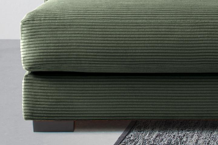 Wohnlandschaft grün geringe Bodenfreiheit Cordbezug