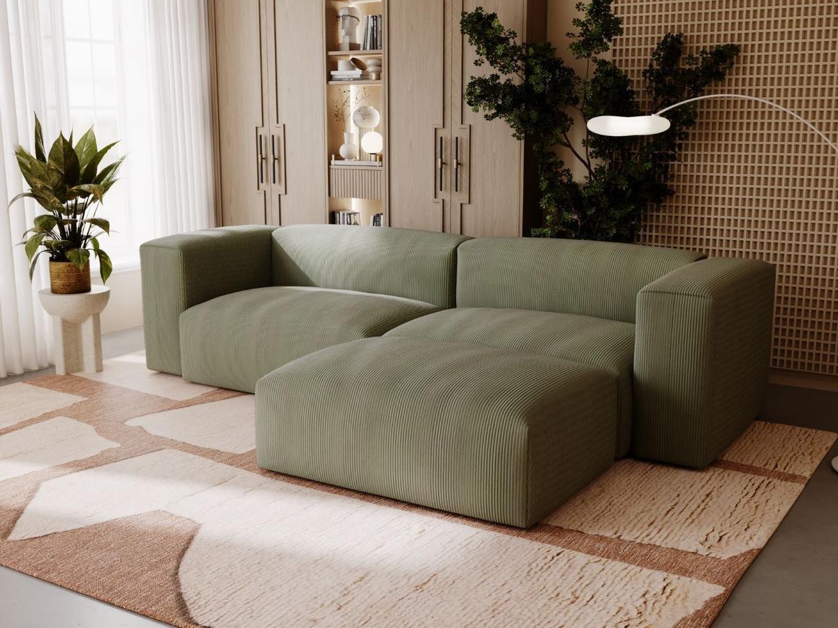 ECKSOFA Landi Grün Rechts - Schwarz/Grün, Kunststoff/Textil (240/180cm) - Graingold