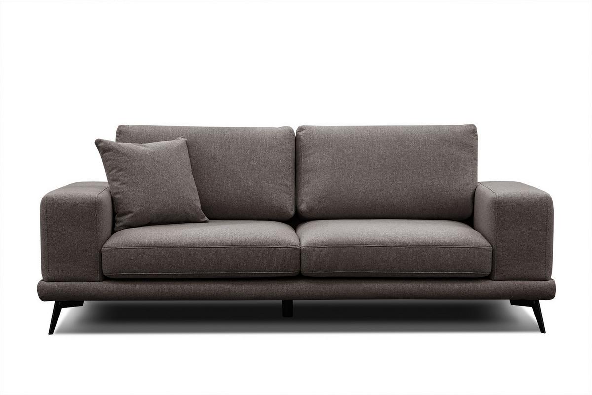 SOFA MEDIOLANE 3-Sitzer, braun - Braun, Holzwerkstoff/Textil (233/87/96cm) - Wozimo